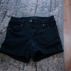 Black jean shorts
